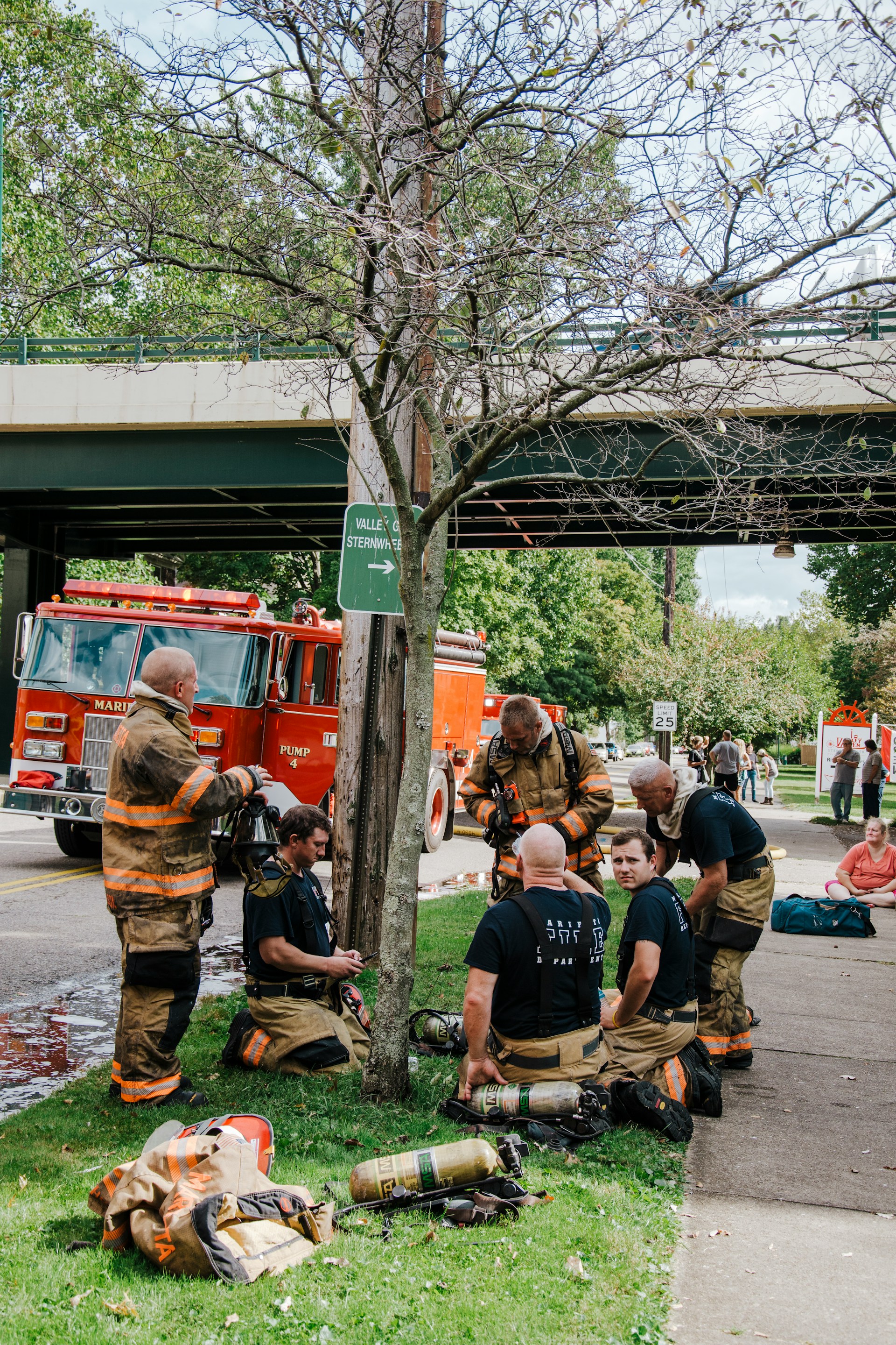 Emergency response team coordinating relief efforts